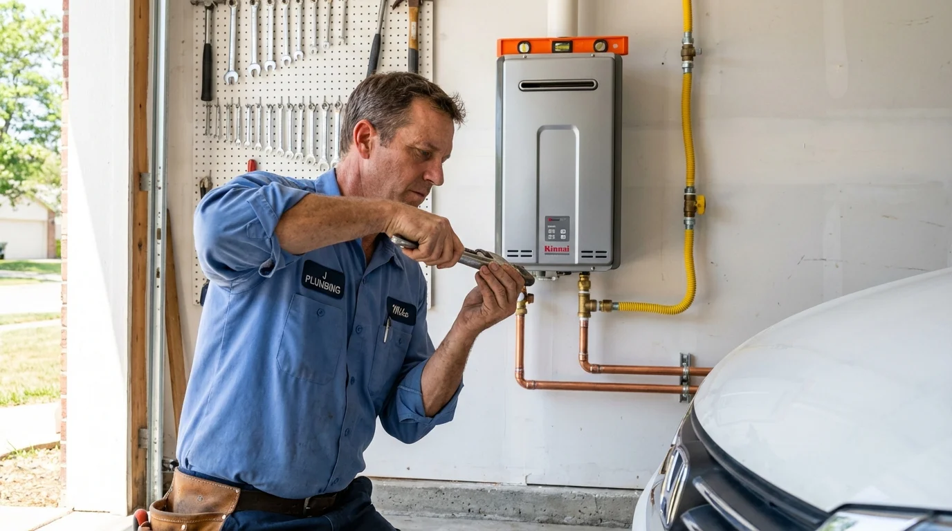 Tankless water heater installation by a Johns Plumbing LLC plumber in Payson